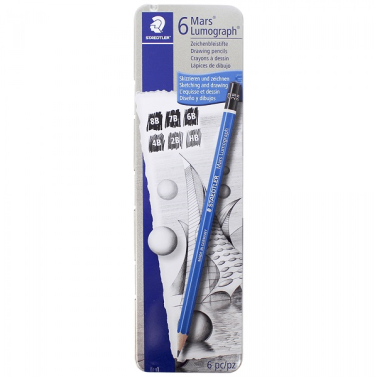 Estojo Lápis Graduado Lumograph 8b-hb C/ 6 100g6 Staedtler